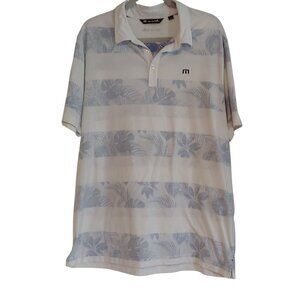 TRAVIS MATHEW MENS BREKKIE POLO - HEATHER LIGHT GREY GOLF SHIRT XL Branded